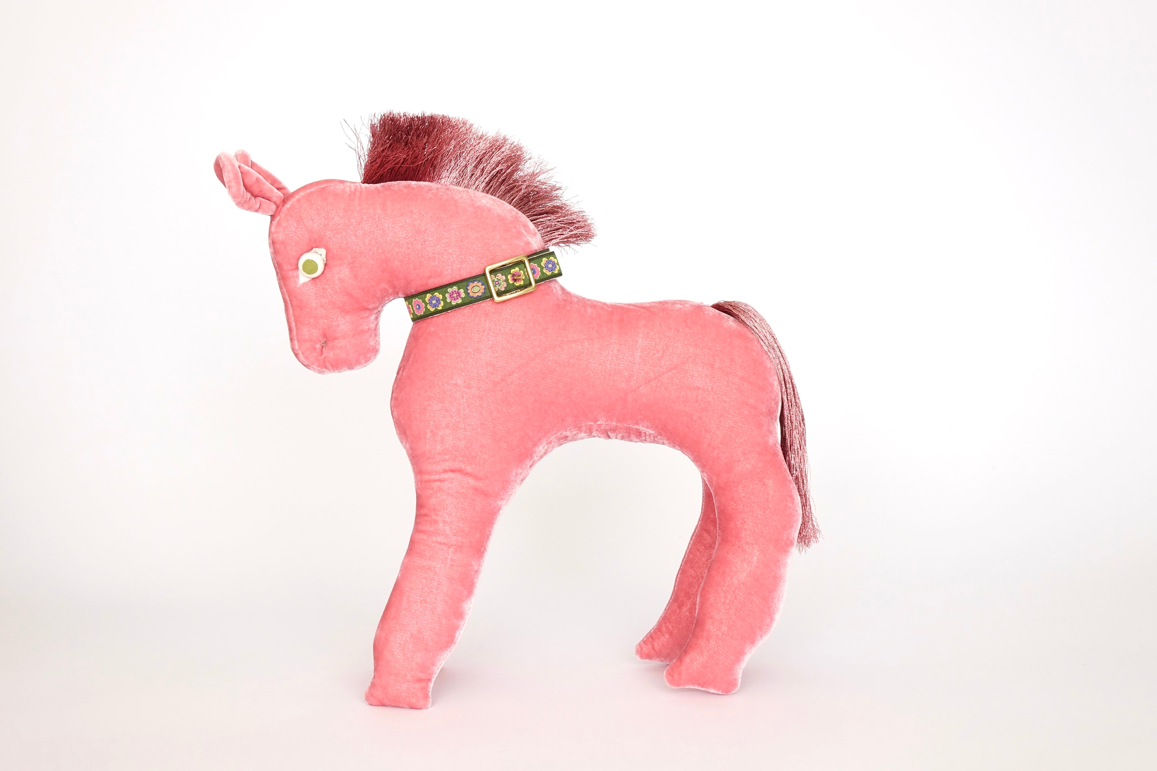 Pink Velvet Pony Folk Sculpture