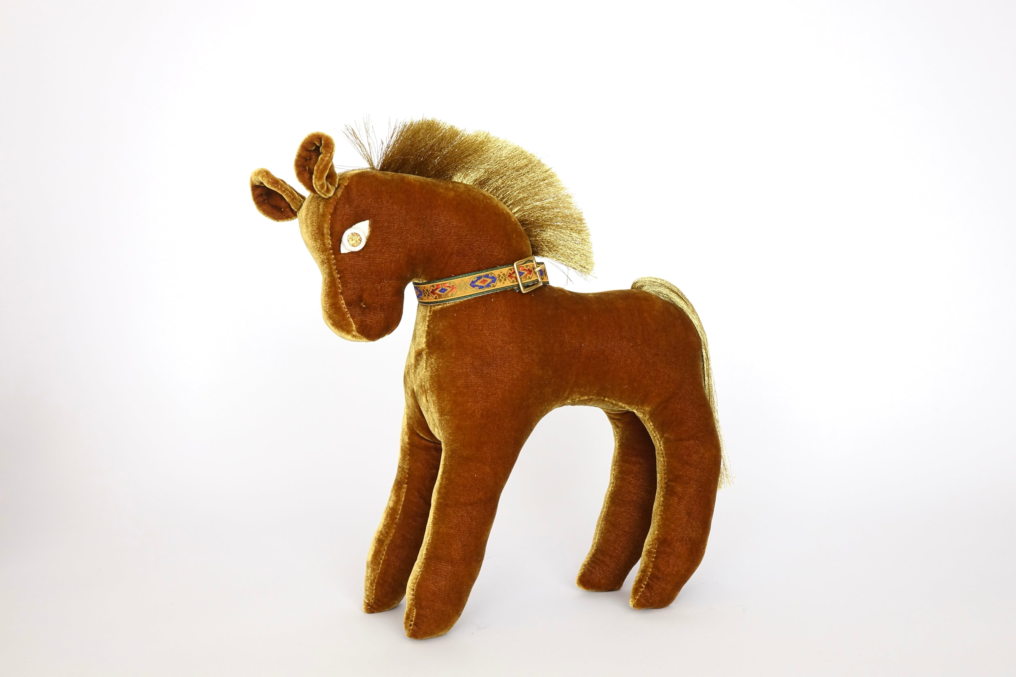Golden Velvet Pony Folk Sculpture