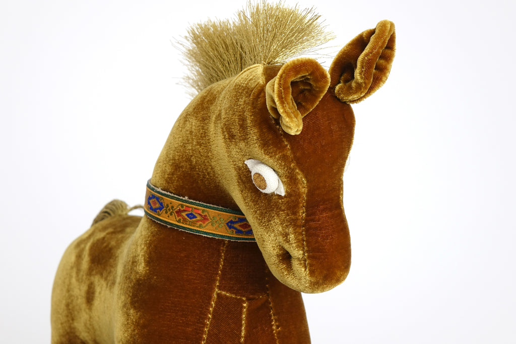 Golden Velvet Pony Folk Sculpture
