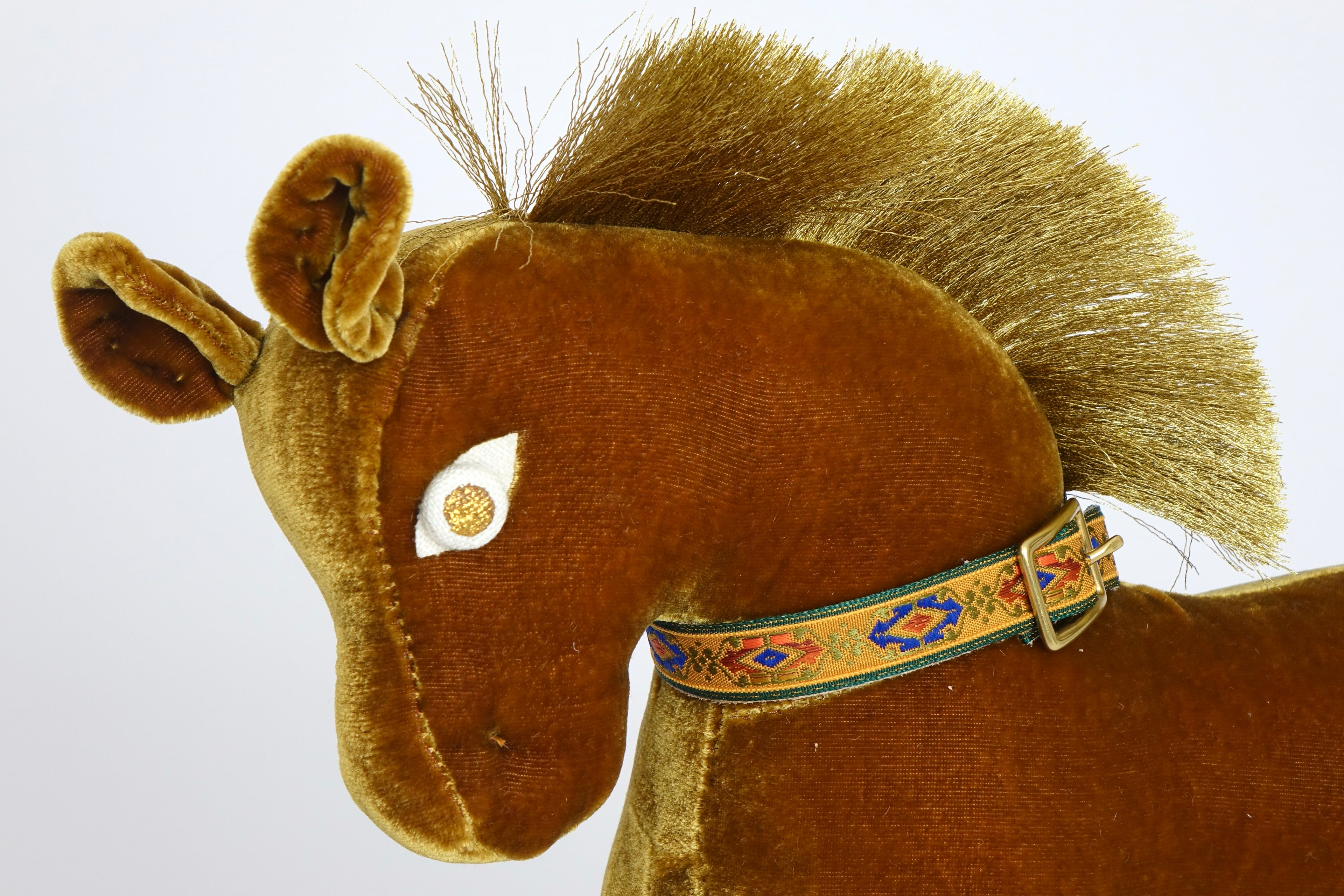 Golden Velvet Pony Folk Sculpture