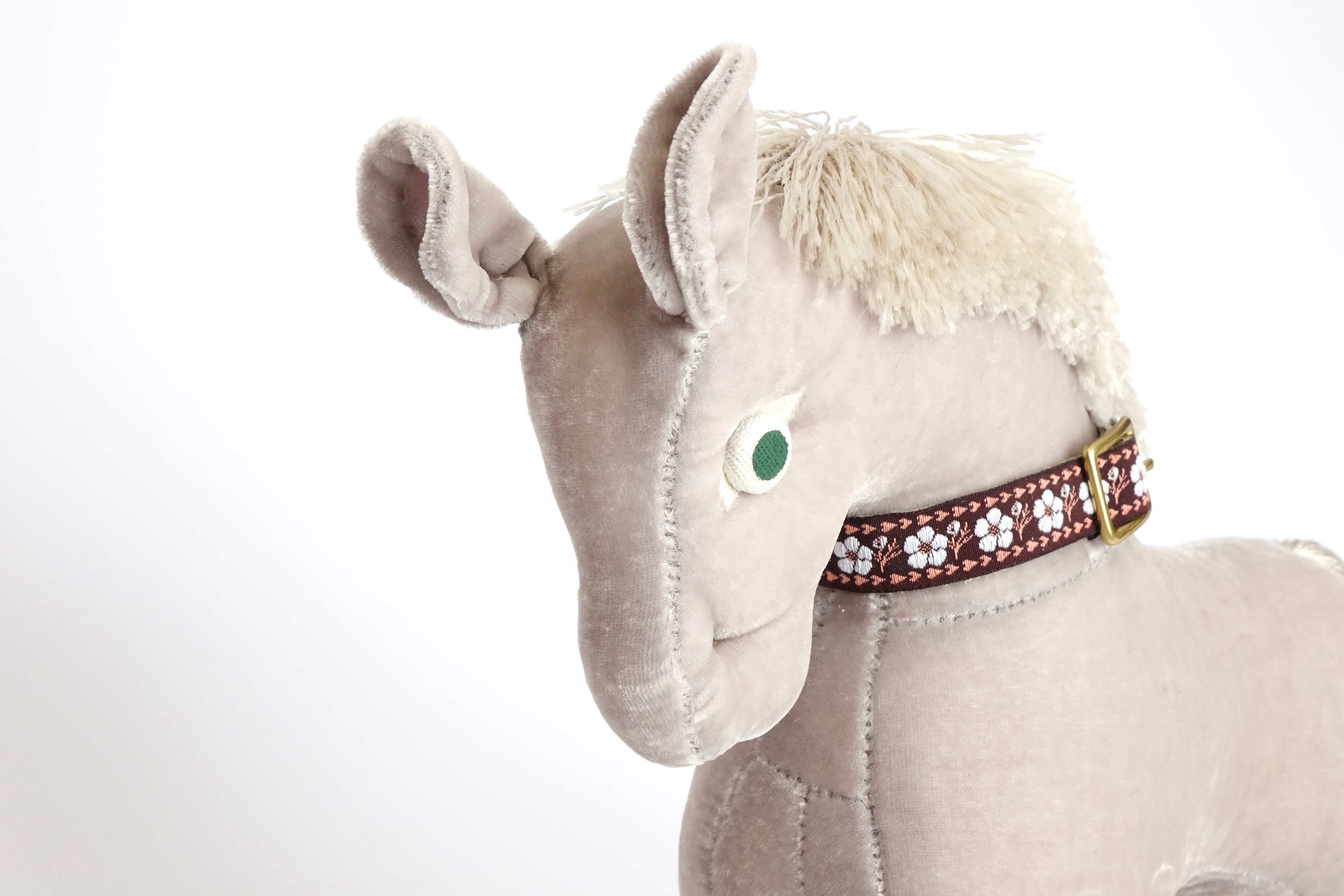 Silver Velvet Pony Folk Sculpture
