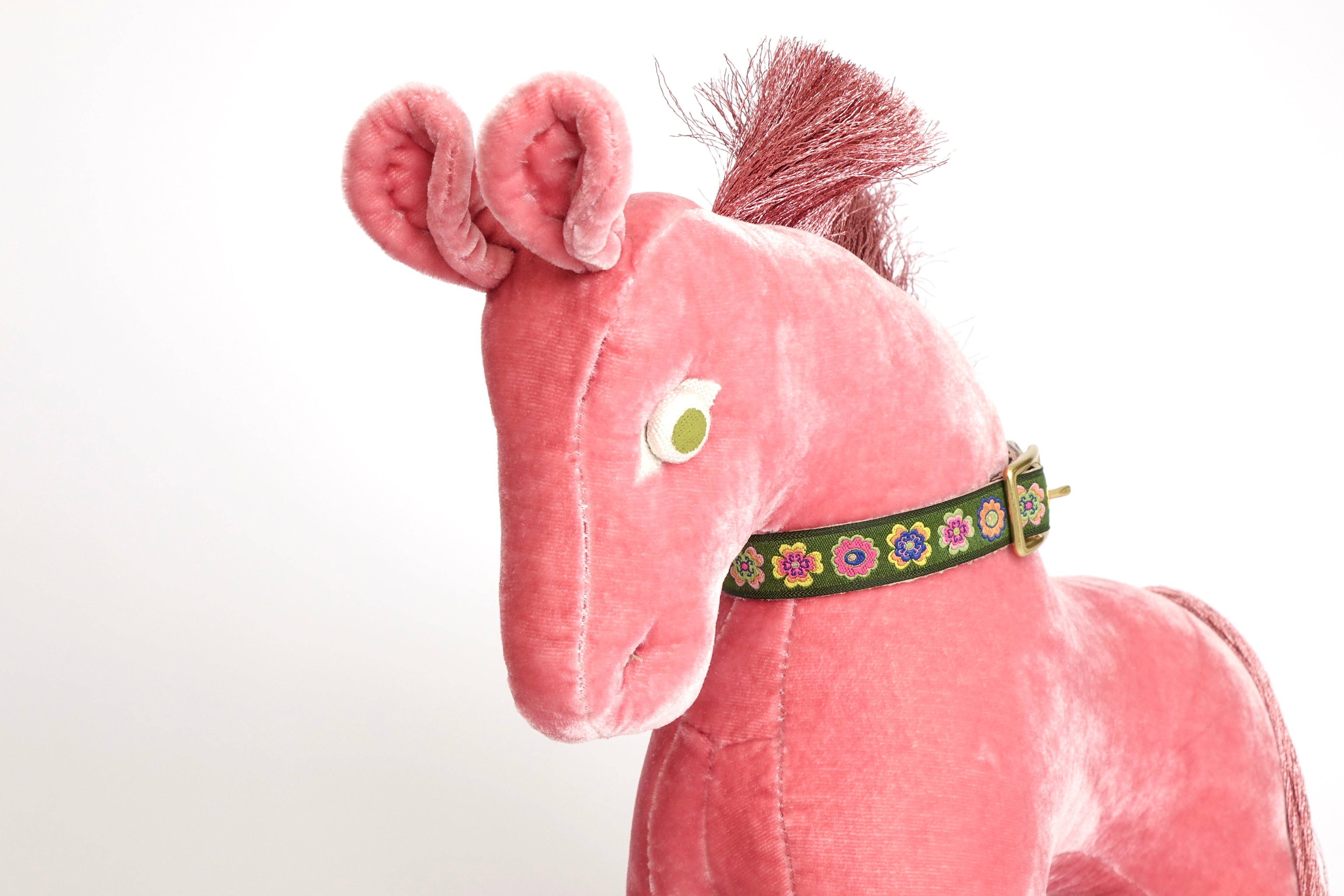 Pink Velvet Pony Folk Sculpture
