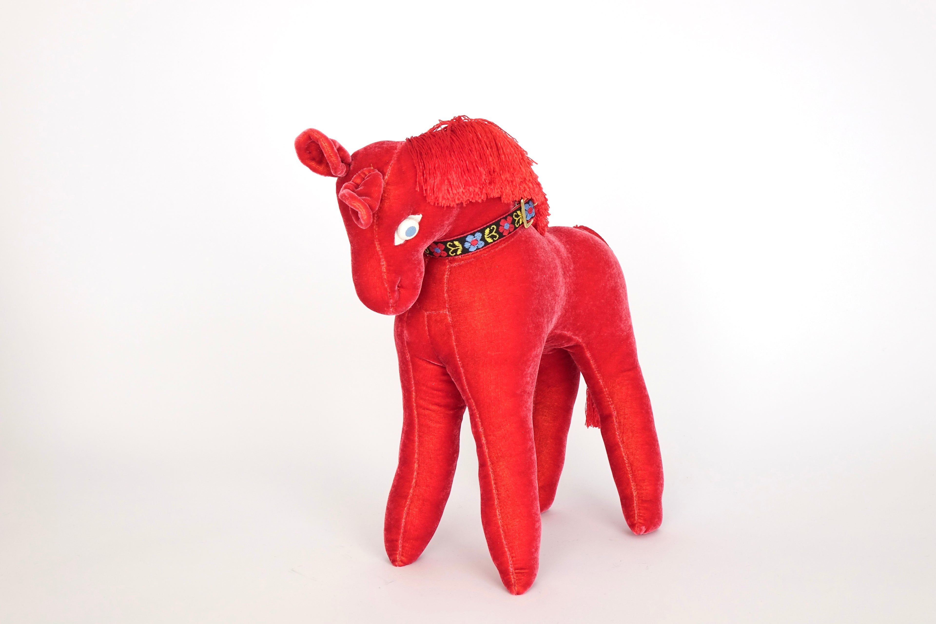 Red Velvet Pony Folk Sculpture