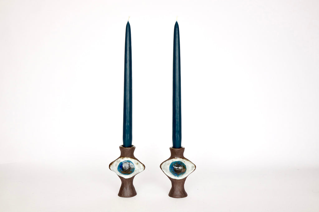 Folk Art Eye Candleholders