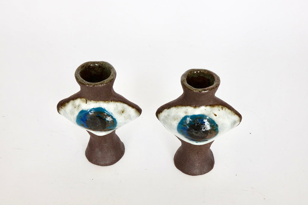 Folk Art Eye Candleholders