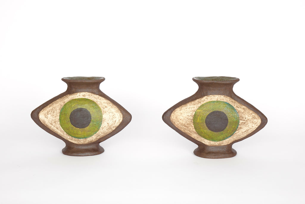 Folk Art Eye Vases