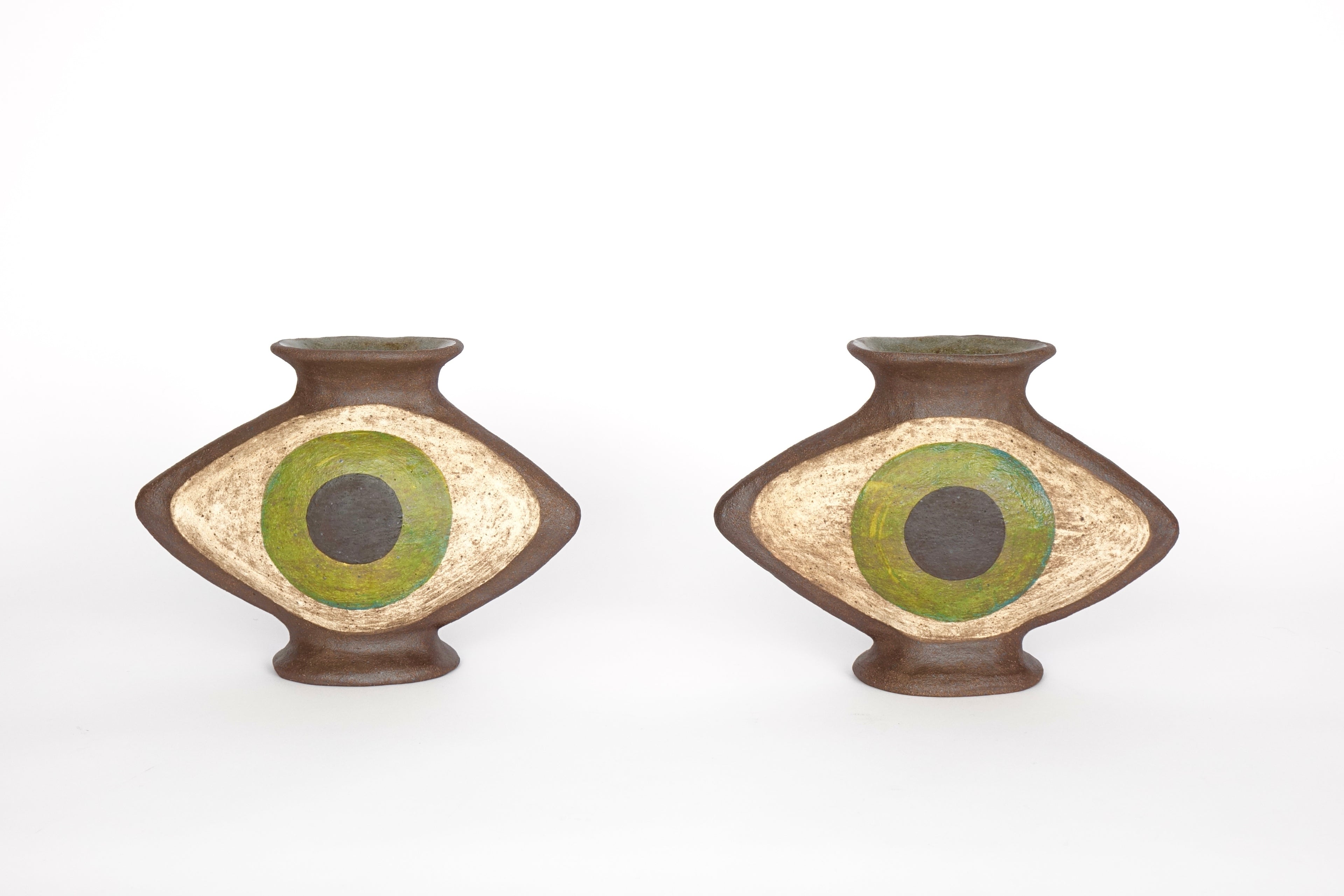 Folk Art Eye Vases