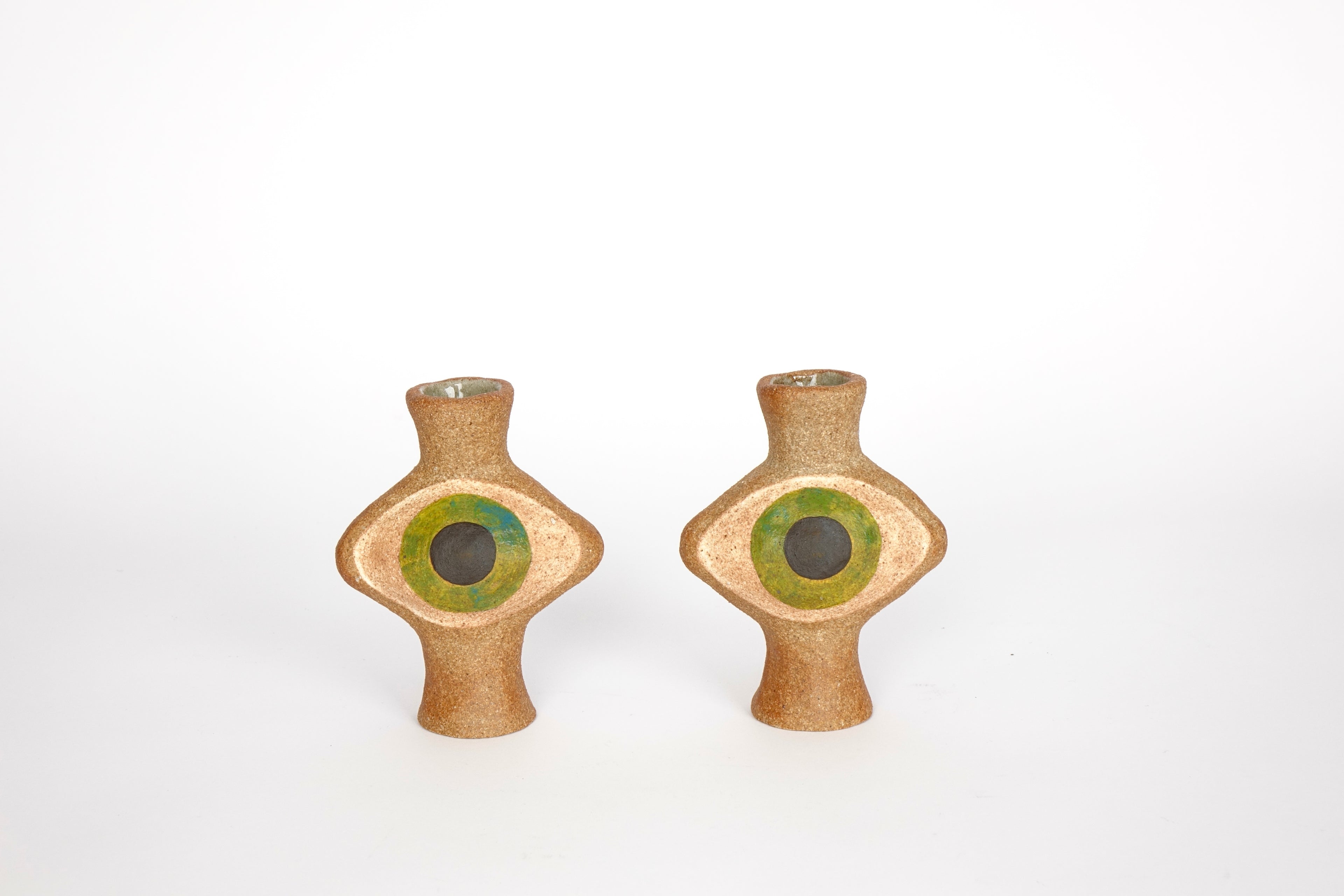 Folk Art Eye Candleholders