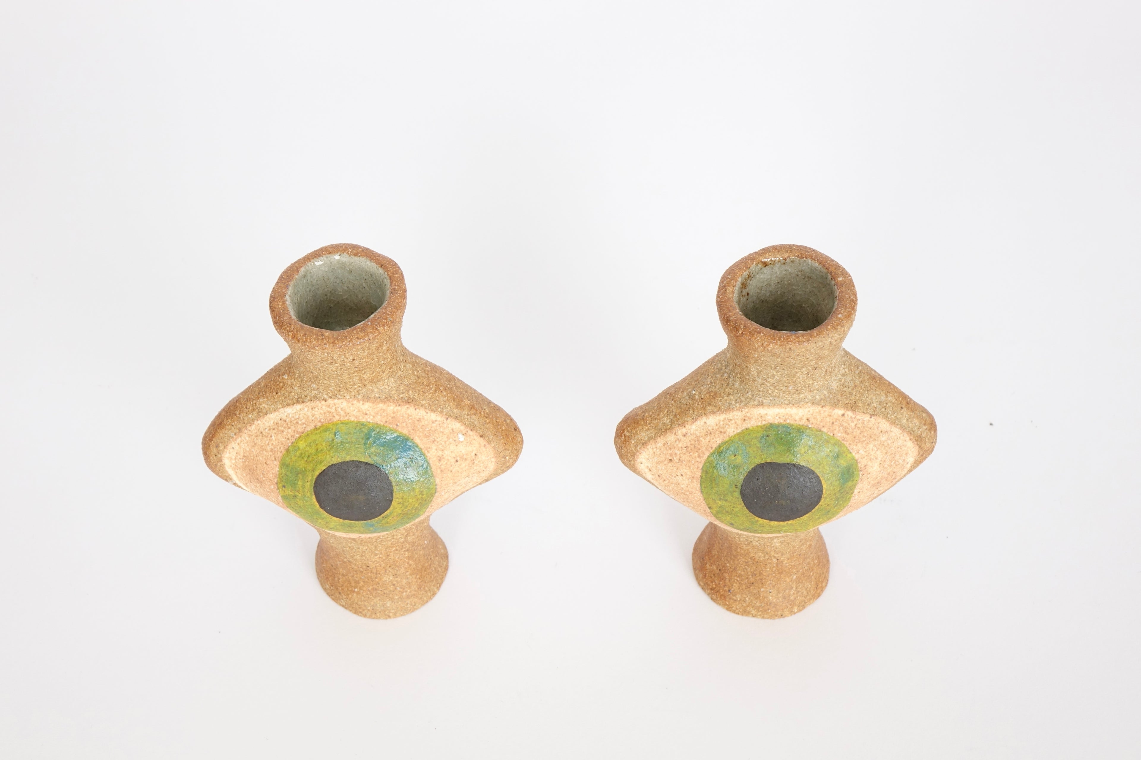 Folk Art Eye Candleholders