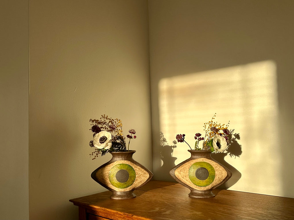 Folk Art Eye Vases