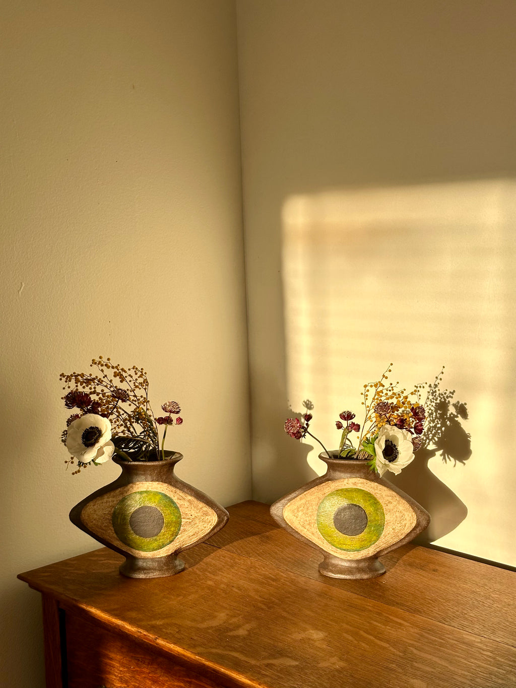 Folk Art Eye Vases
