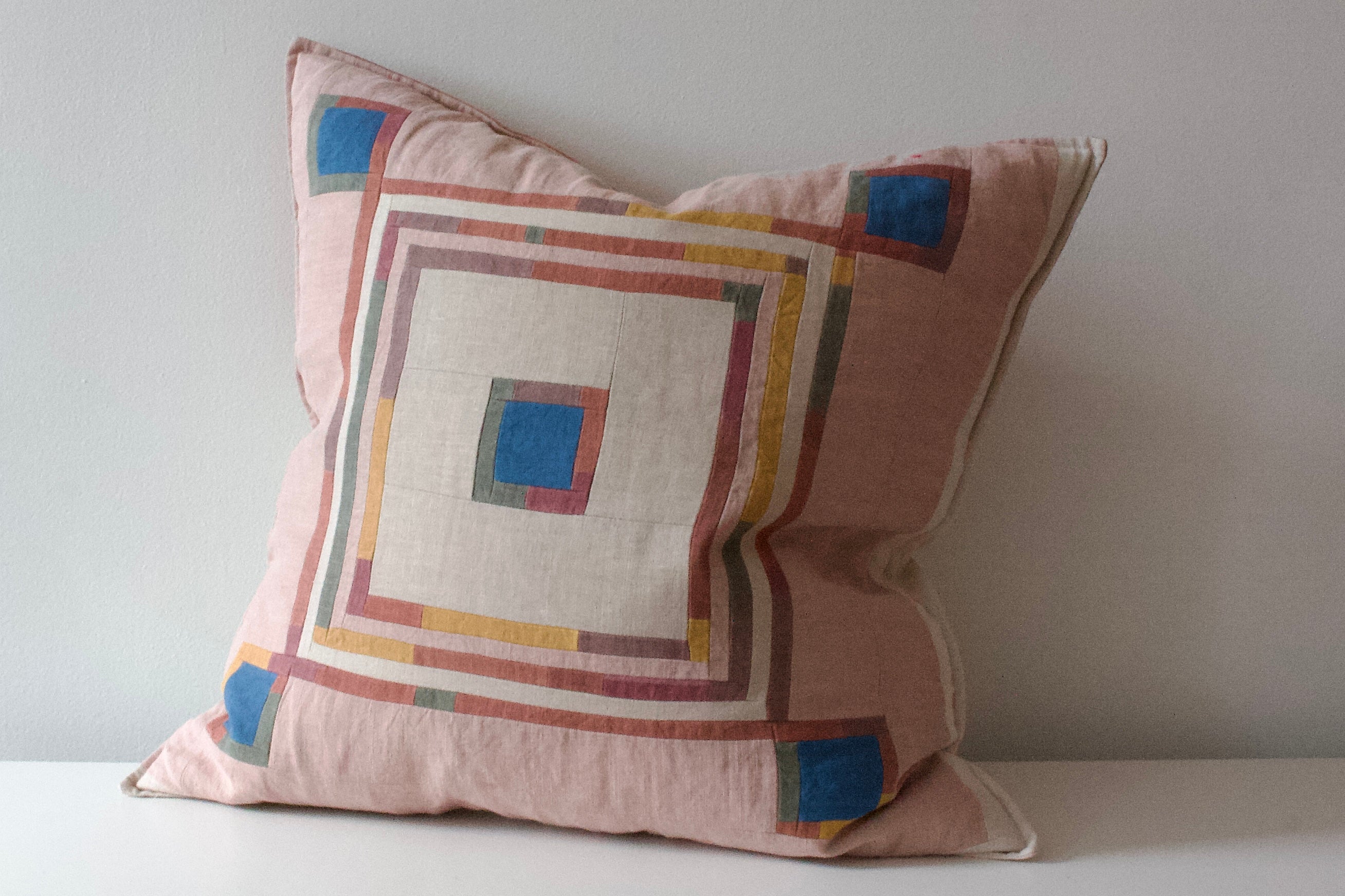 Pink Field Pieced Pillow